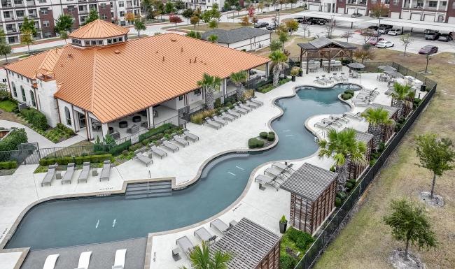 a high angle view of a building